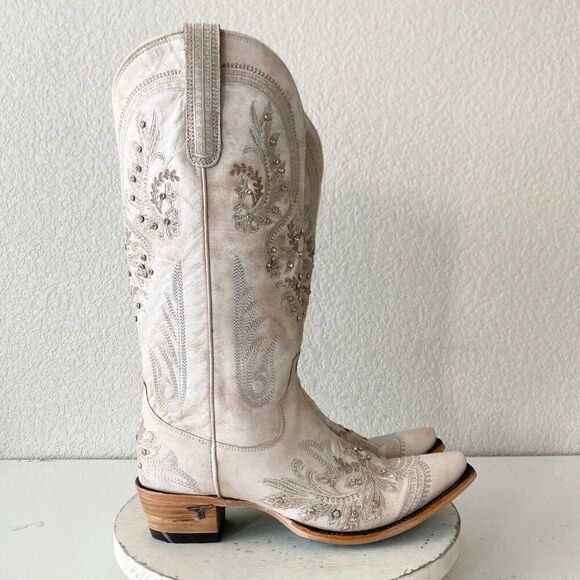 NEW Lane Santorini Womens Cowboy Boots 10.5 Leather Western Wedding 15" Tall - Picture 2 of 11